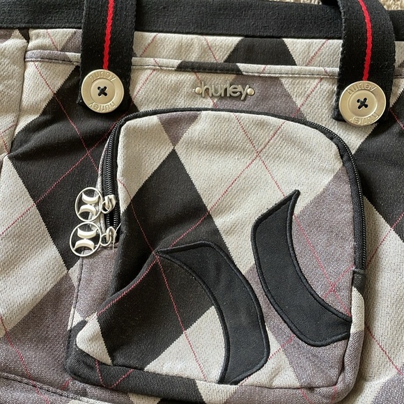 Vintage Hurley Messanger Laptop Bag Plaid Retro Office City Commuter Tote Large - Picture 2 of 16